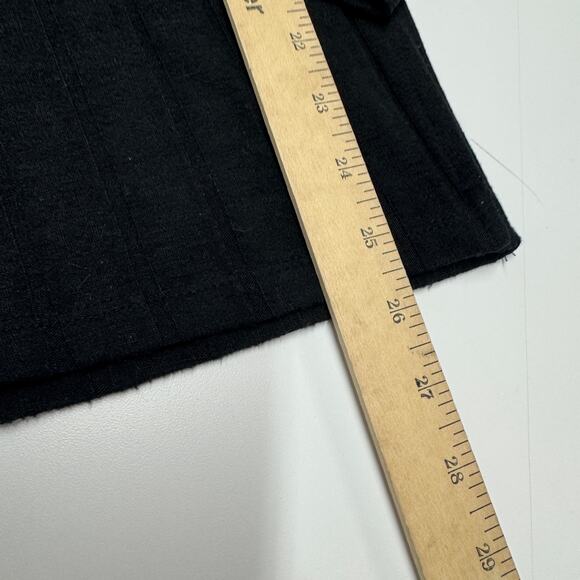 Anthropologie Shirt Womens X Small Black Ribbed Knit Side Slit Tunic Top - Picture 8 of 9